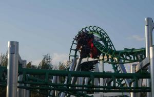 Riding Roller Coaster in Harbin Amusement Park